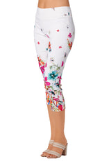 Fuchsia Floral Pull-On Capris